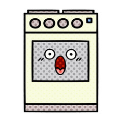 comic book style cartoon kitchen oven