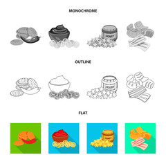 Vector design of taste and seasonin icon. Set of taste and organic   stock vector illustration.