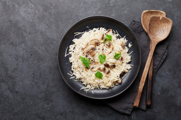 Delicious mushrooms risotto