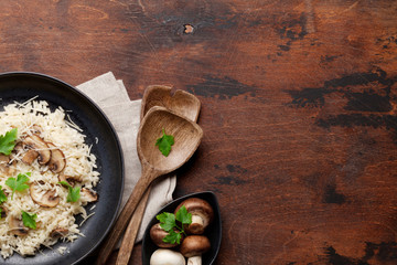 Delicious mushrooms risotto