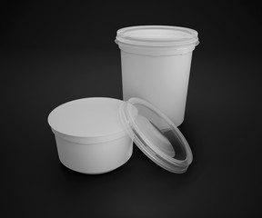 Blank fermented milk product packaging isolated on white background. 3d render