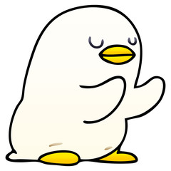 Fototapeta premium quirky gradient shaded cartoon duckling
