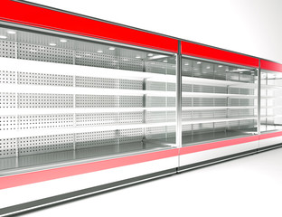 Obraz premium Commercial refrigerator equipment isolated on white. 3d render