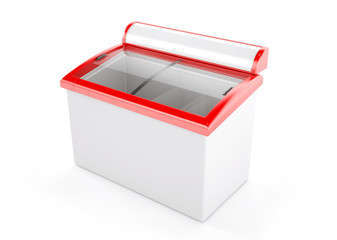 ice cream freezer isolated on white background. 3d rendering.