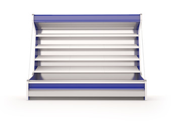 Commercial refrigerator equipment isolated on white. 3d render