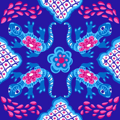 Mexican talavera ceramic tile pattern.