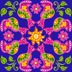 Mexican talavera ceramic tile pattern.