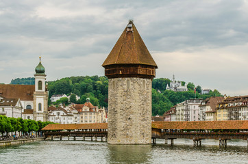 Chapel Bridge in Lucerne, Switzerland