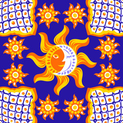 Mexican talavera ceramic tile pattern.