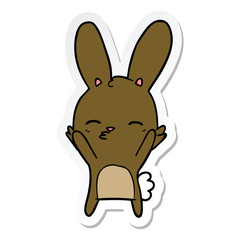 Obraz premium sticker of a curious bunny cartoon