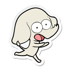 sticker of a cute cartoon elephant