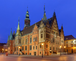 Fototapeta na wymiar Wroclaw Market Square at night.