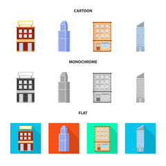 Vector design of municipal and center logo. Set of municipal and estate   stock symbol for web.