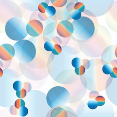 seamless pattern with abstract circles in blue and orange colors vector