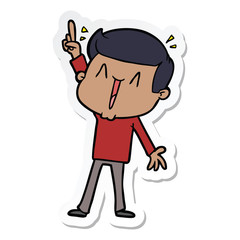sticker of a cartoon happy man