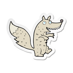 sticker of a cartoon wolf
