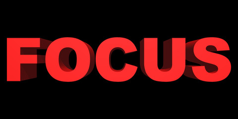 Word focus closeup