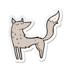 sticker of a cartoon wolf