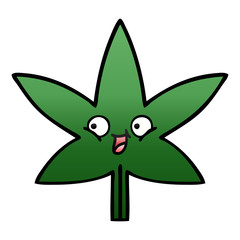 gradient shaded cartoon marijuana leaf
