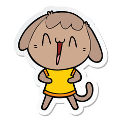 sticker of a cute cartoon dog