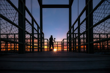 Photographer and amazing sunset.