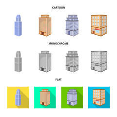 Vector design of construction and building logo. Collection of construction and estate stock symbol for web.