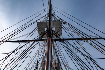 March 8th 2019. Boston USA - The ship USS Constitution at the end of Boston's Freedom Trail as part of museum at the Boston National Historical Park, Massachusetts, United States