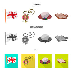 Isolated object of culture and sightseeing sign. Set of culture and originality stock symbol for web.