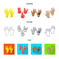 Isolated object of silhouette and safety logo. Set of silhouette and comfort stock symbol for web.