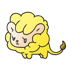 gradient cartoon kawaii cute lion cub