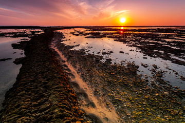 Beach of the Corrales,  fish pens, of Rota, Cadiz, Spain