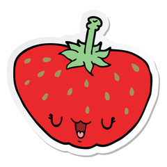 sticker of a cartoon strawberry