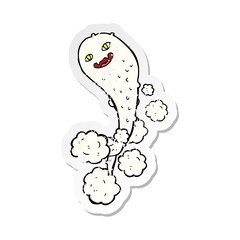 retro distressed sticker of a cartoon spooky ghost