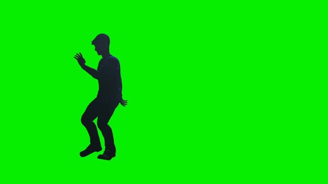 Club Dancer Silhouette in slow motion against Green Screen