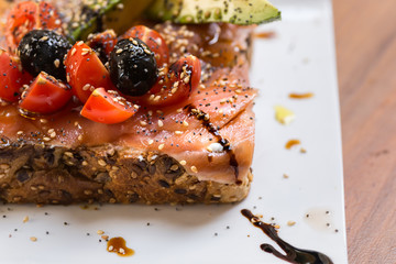 salmon and avocado toast