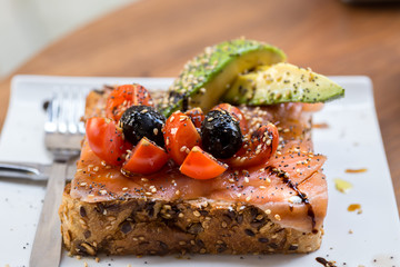 salmon and avocado toast