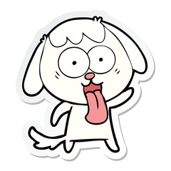 sticker of a cute cartoon dog