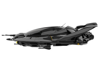 alien pocket aircraft space ship exploring around in a white background © DM7