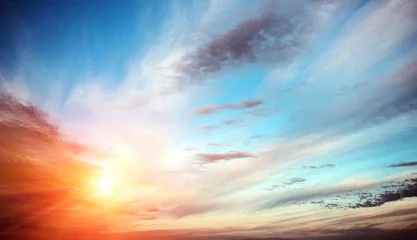 Schilderijen op glas Zonsopgang zomer lucht panorama © 1xpert