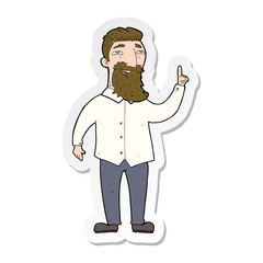 sticker of a cartoon bearded man