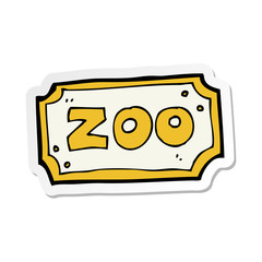 sticker of a cartoon zoo sign