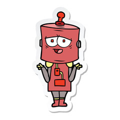 sticker of a cartoon robot