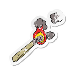 retro distressed sticker of a cartoon burning wood torch