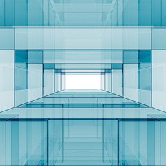 Blue abstract design 3D rendering
