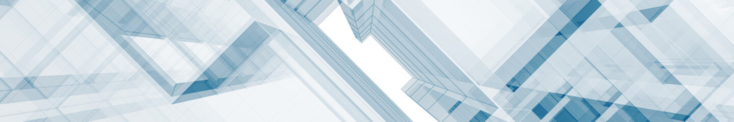 Abstract blue architecture 3d rendering - obrazy, fototapety, plakaty