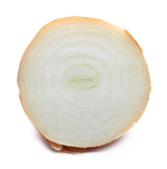 Onion half isolated on white background