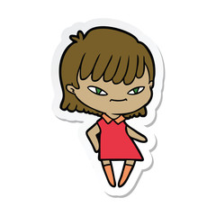 sticker of a cartoon woman