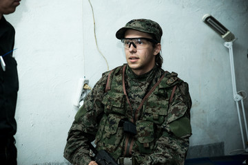 airsoft player on the game of war