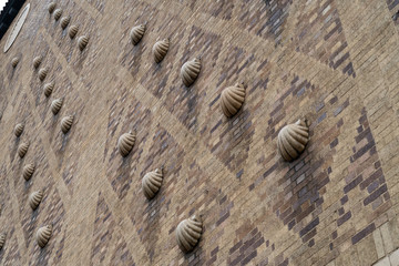 Intricate brick work on the outside of the Alabama Theater