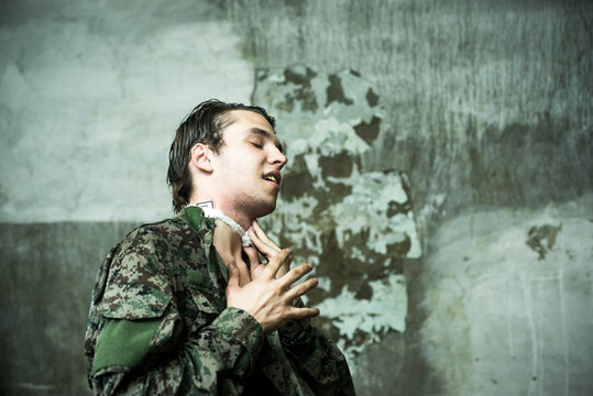 airsoft player on the game of war